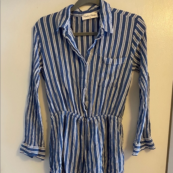 Blue & White Striped Romper - Picture 5 of 5